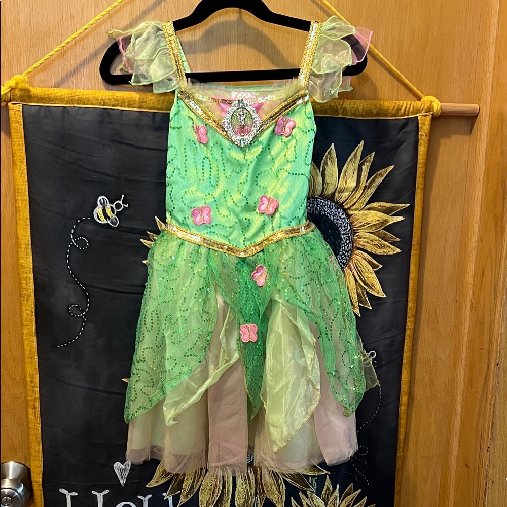 Green Tinker Bell Fairy Princess Costume for Kids